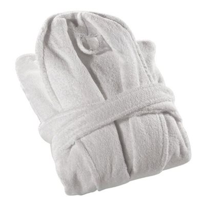 ROBE DE CHAMBRE BLANCHE EN RATINE ROBE DE CHAMBRE BLANCHE EN RATINE