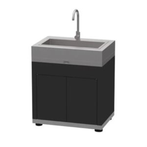 MEUBLE GRIS / NOIR DUO AVEC EVIER INTEGRE (80X55X128CM)