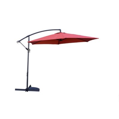 PARASOL 10 PIEDS DÉCENTRÉ NAPLES ROUGE ROND